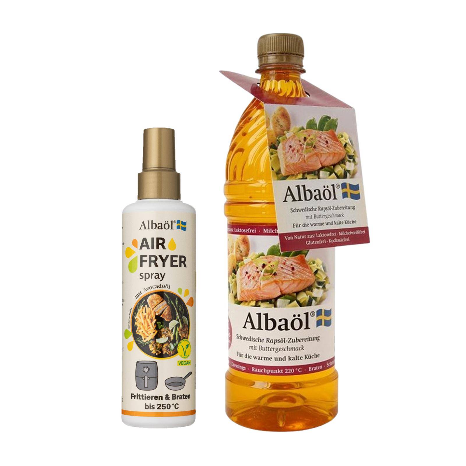 Spar-Set - Air Fryer Spray, 190 ml Flasche + Albaöl, 750 ml Flasche
